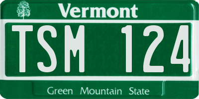 VT license plate TSM124