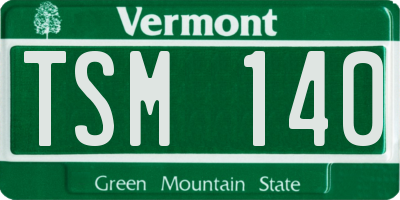 VT license plate TSM140