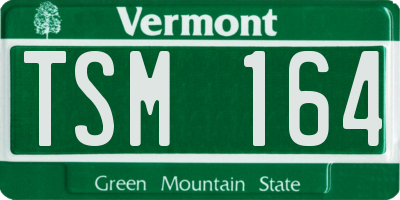 VT license plate TSM164