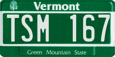 VT license plate TSM167