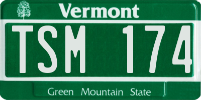VT license plate TSM174