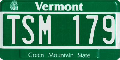 VT license plate TSM179