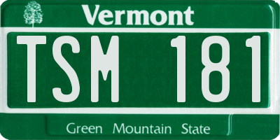 VT license plate TSM181