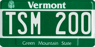 VT license plate TSM200