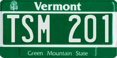 VT license plate TSM201