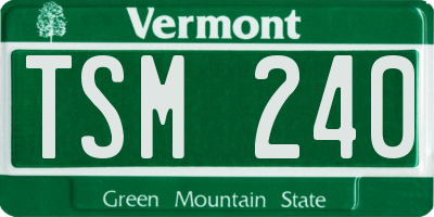 VT license plate TSM240
