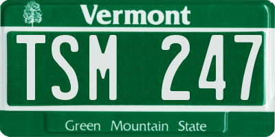 VT license plate TSM247