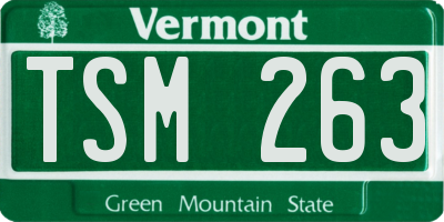 VT license plate TSM263