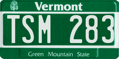 VT license plate TSM283