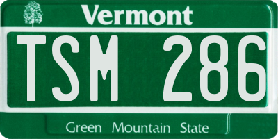 VT license plate TSM286