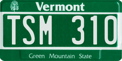 VT license plate TSM310