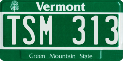 VT license plate TSM313