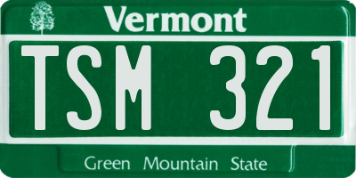 VT license plate TSM321