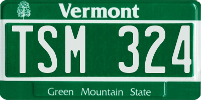 VT license plate TSM324