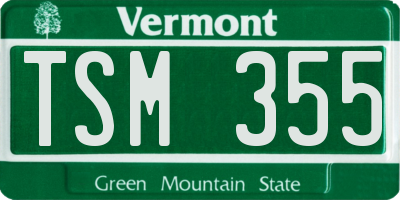 VT license plate TSM355