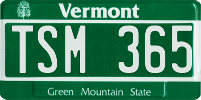 VT license plate TSM365