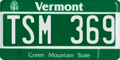 VT license plate TSM369