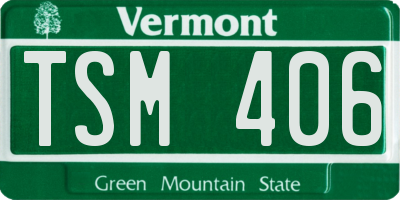 VT license plate TSM406
