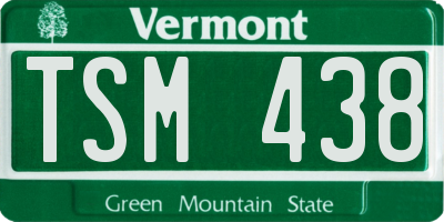 VT license plate TSM438