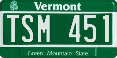 VT license plate TSM451