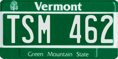 VT license plate TSM462