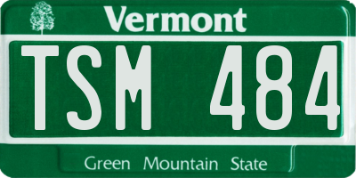 VT license plate TSM484