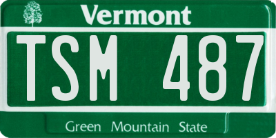 VT license plate TSM487