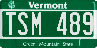 VT license plate TSM489