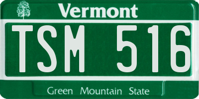 VT license plate TSM516