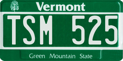 VT license plate TSM525