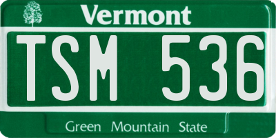 VT license plate TSM536