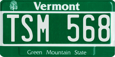 VT license plate TSM568