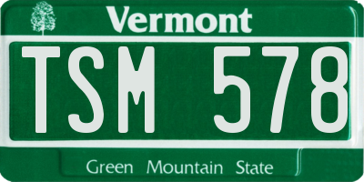 VT license plate TSM578
