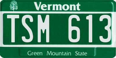 VT license plate TSM613