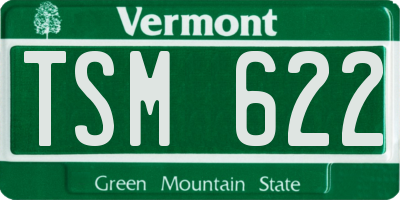 VT license plate TSM622