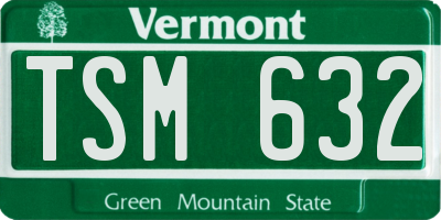 VT license plate TSM632