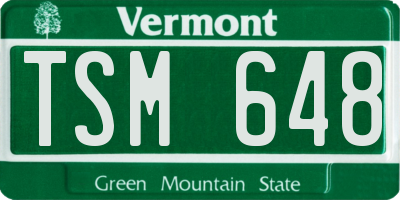 VT license plate TSM648