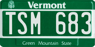 VT license plate TSM683