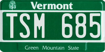 VT license plate TSM685