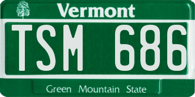 VT license plate TSM686