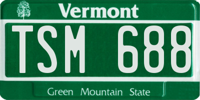VT license plate TSM688