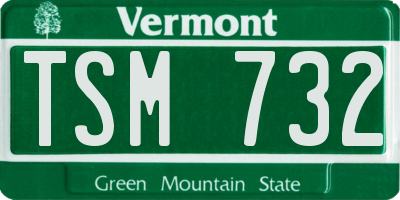 VT license plate TSM732