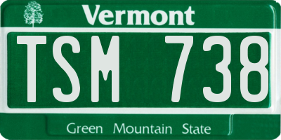 VT license plate TSM738