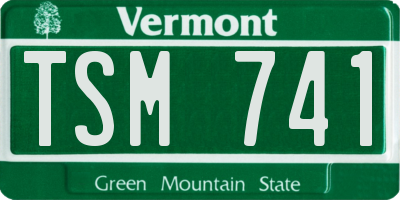 VT license plate TSM741