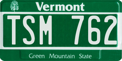 VT license plate TSM762