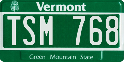 VT license plate TSM768