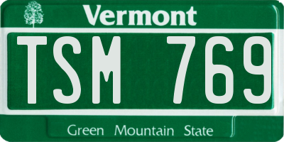 VT license plate TSM769