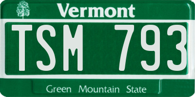 VT license plate TSM793