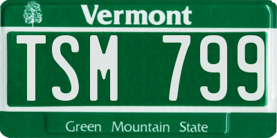 VT license plate TSM799
