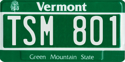 VT license plate TSM801